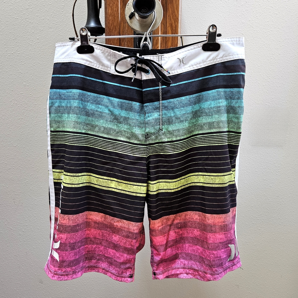 Hurley Men's Multicolor Striped Swim Shorts